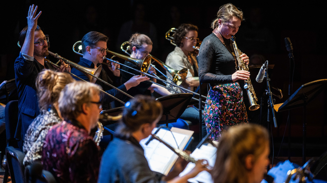 Amsterdam Art Orchestra maakt muziek op het podium